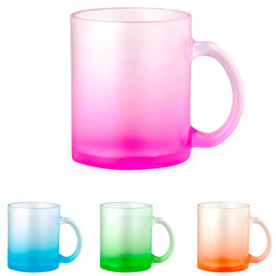 Mug en verre couleur (bleu, rose, orange, verrre) personnalisé sublimation photo logo publicitaire