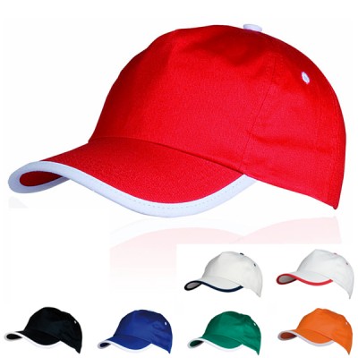 Casquette publicitaire personnalisée club de sport coloris : rouge orange vert bleu noir blanc