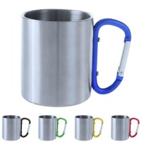 Mug anse mousqueton personnalisé 200 ml métal pour camping randonnée publicitaire