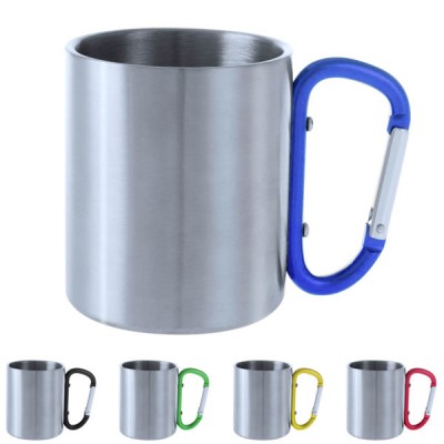Mug anse mousqueton personnalisé 200 ml métal pour camping randonnée publicitaire