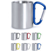 Mug anse mousqueton personnalisé 200 ml métal pour camping randonnée publicitaire