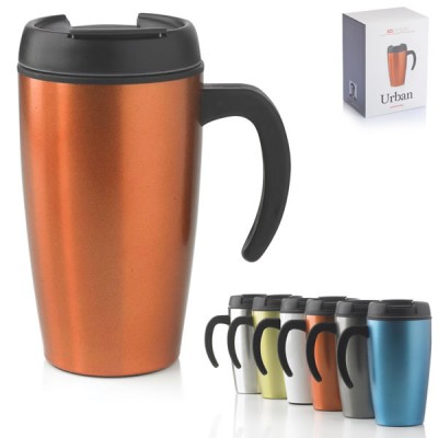 Travel mug personnalisable Urban Mug de voyage 400 ml Noir Blanc Orange bleu Vert Argent