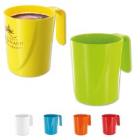 Mug plastique personnalisé 35 cl blanc jaune vert bleu rouge orange