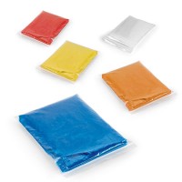 Poncho jetable de pluie publicitaire coloris : bleu rouge jaune orange blanc