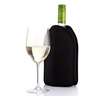Rafraîchisseur bouteille de vin personnalisé publicitaire coloris : noir bleu argenté