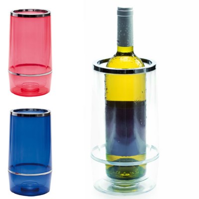 Seau à vin personnalisé pour restaurant en plastique coloré bleu ou rouge ou transparent