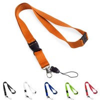 Lanyard tour de cou personnalisable pour porte badge et fermeture de sécurité 6 coloris au choix : noir, blanc, bleu, vert, orange, rouge