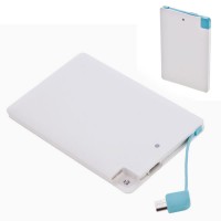Batterie de secours plate rectangulaire 2200 mAh personnalisé pas cher. Power bank publicitaire blanc