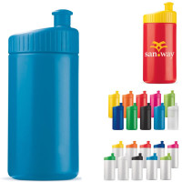 Bidon sport et cycliste personnalisable publicitaire pas cher 500 ml, coloris noir, blanc, bleu, vert, jaune, orange, rouge