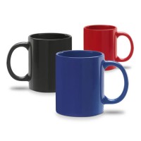 Mug couleur uni (noir, bleu, rouge) personnalisable publicitaire pas cher