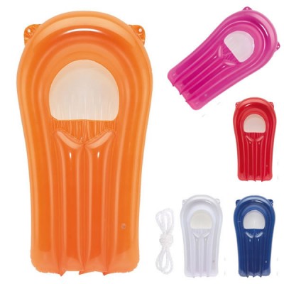 Matelas gonflable publicitaire pour plage personnalisable, coloris : blanc, bleu, orange, rouge