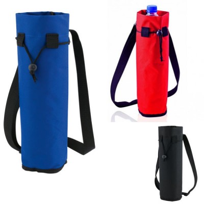 Porte bouteille d'eau ou soda publicitaire personnalisable, coloris noir, bleu, rouge