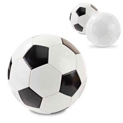 Ballon football personnalisé, taille 5, coloris : héxagone blanc ou blanc et noir