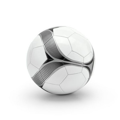 Ballon de football personnalisé publicitaire blanc avec rayures noir