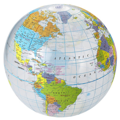 Ballon planisphere monde gonflable globe terrestre