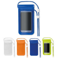 Pochette étanche pour smartphone publicitaire blanc, bleu, vert, orange