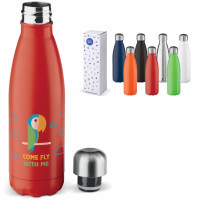 Bouteille thermos 500 ml publcitaire coloris noir, argenté, bleu, vert, orange, rouge, blanc