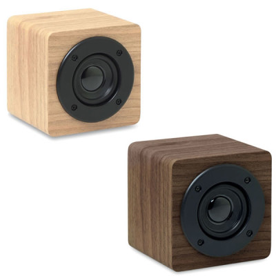 Haut parleur bluetooth bois publicitaire Cube