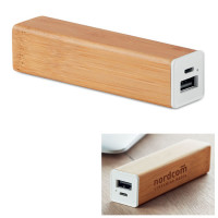 Batterie externe Bambou objet publicitaire goodies power bank