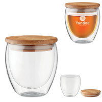 Tasse Thé Mug verre et Bambou Objet publicitaire Goodies Design