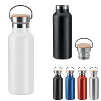 Bouteille isotherme bambou et métal Publicitaire pas cher goodies