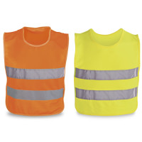 gilet jaune fluo et orange fluo enfant personnalisable publicitaire goodies