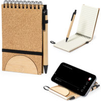 Carnet A6 avec stylo et support téléphone personnalisé avec votre logo et ou texte