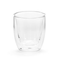 Tasse expresso double paroi en verre personnalisée texte logo