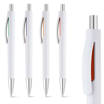 Stylo bille corps blanc logo publicitaire entreprise pas cher
