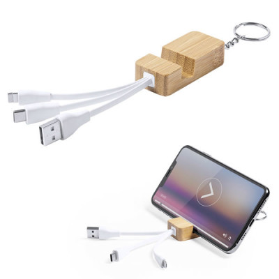 support telephone bambou cable chargeur smartphone