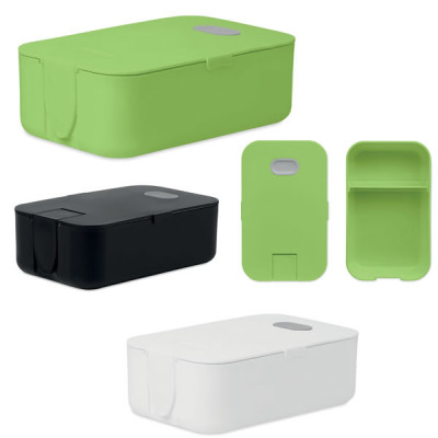 lunch box publicitaire personnalisable noir blanc vert