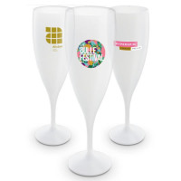 flute à champagne blanche réutilisable personnalisable publicitaire