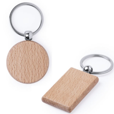 porte-clés bois rond et porte-clés bois rectangulaire