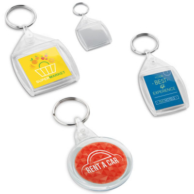 porte-clés publicitaire en plastique rond carré ou rectangle pas cher logo quadrichromie