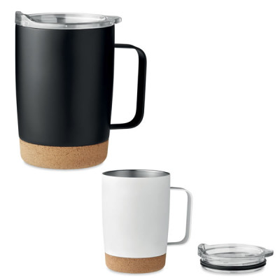 Mug métal à poignée et base liège personnalisable