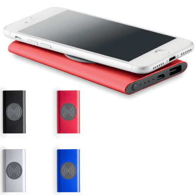 powerbank sans fil en aluminium 4000 mah personnalisable publicitaire