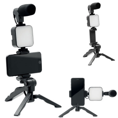 Lampe anneau smatphone avec micro et trepied personnalisable