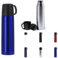 Bouteille isotherme avec tasse intégrée personnalisée logo entreprise, association ou particulier