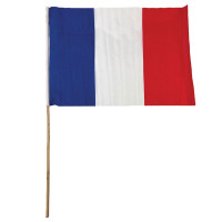 Drapeau France avec hampe en bois goodies supporter