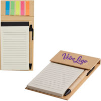 Bloc-notes stylo avec notes repositionnable personnalisé avec votre logo et ou texte