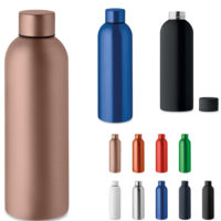 Grande gourde en métal 750 ml personnalisée logo et texte par gravure ou impression. Bouteille métal ATHENA PLUS