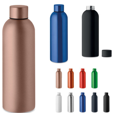 Grande gourde en métal 750 ml personnalisée logo et texte par gravure ou impression. Bouteille métal ATHENA PLUS