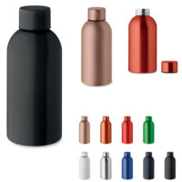 Bouteille gourde en métal personnalisée logo et texte par gravure ou impression . Bouteille 500 ml ATHENA MID