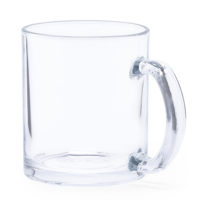 Mug en verre transparent personnalisé texte et logo