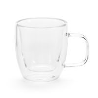 Tasse expresso en verre personnalisée texte et logo