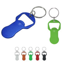 Porte clés jeton de caddie et décapsuleur personnalisé ou gravé logo et texte