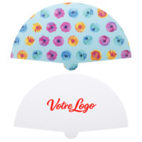 Eventail en carton personnalisé pour festival, concert ou supporter avec photographie ou logo quadrichromie ou slogan et texte