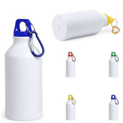 Gourde métal blanche 400 ml personnalisé avec votre logo