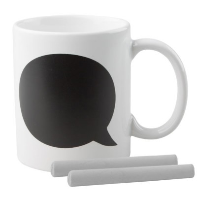 Mug ardoise personnalisé 300 ml avec deux craies