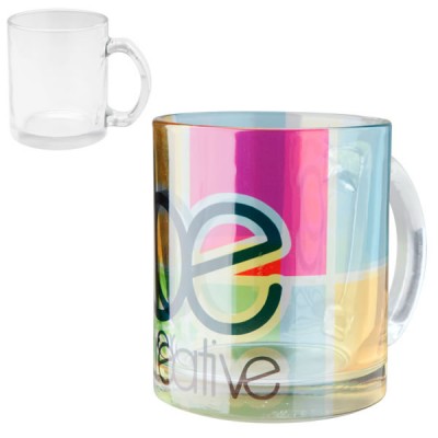 Mug en verre personnalisé en sublimation quadri Mug verre translucide publicitaire